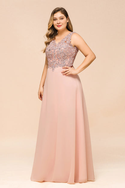 BABYONLINE V-Neckline Lace Pearls Beadings Stones Bodice Prom Dress Sexy Open Back Chiffon A-line Skirt Formal Formal Ball Gown
