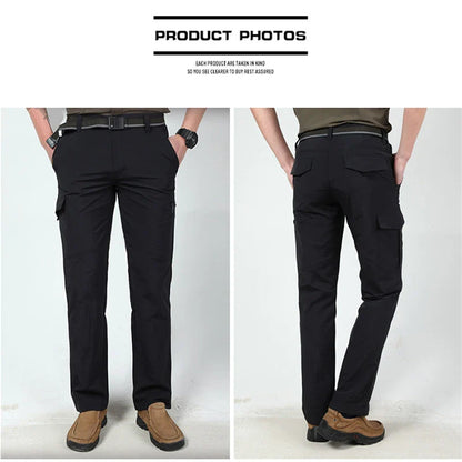 Summer Quick Dry Pants Men Tactical Cargo Trousers Outdoor Work Waterproof Cargo Trousers Multi-pocket Wear-Resistant Train Pant