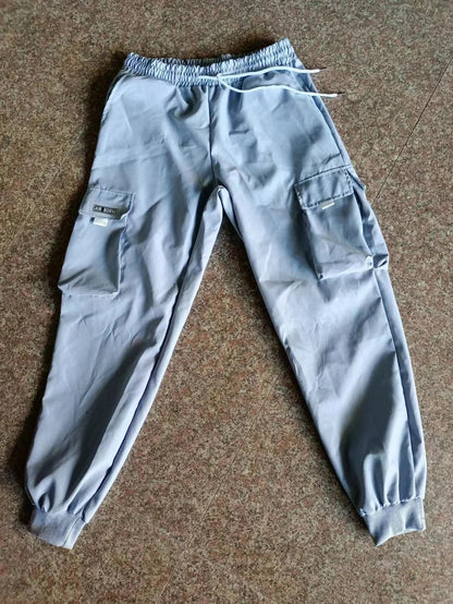 Men's Anti-Wrinkle Cargo Jogger Pants - Water-Resistant Fabric, Functional Pockets & Drawstring, Versatile for Commute & Casual