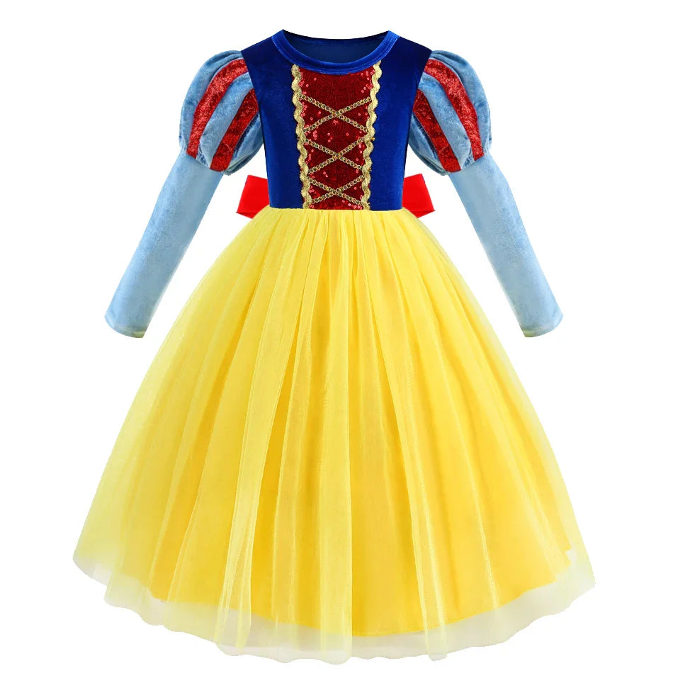 Halloween Girl Snow White Costume Party Dresses For Girls Cartoon Role Playing Outfits Kids Christmas Theme Fantasy Tulle Gown