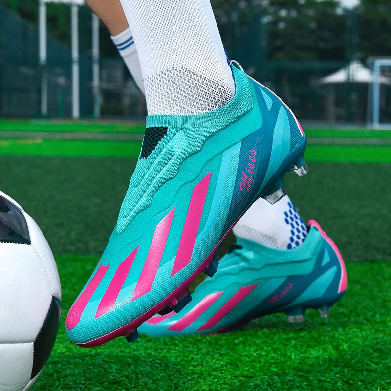 Men Soccer Shoes Long Spikes Soccer Cleats Indoor Sports Shoes Professional Football Boots Drop Shipping Unisex Breathable Soft