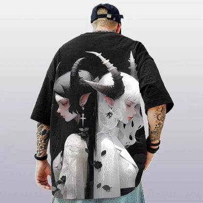3d Anime Character Print Men's T-Shirt 2024 New Oversized Short Sleeve T-Shirt For Men Street Hip-Hop Tee Top Quick Dry T Shirts