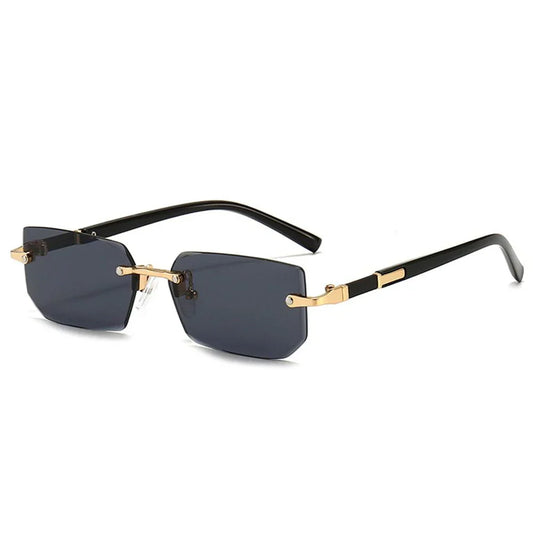 Rimless Sunglasses Rectangle Fashion Popular Women Men Shades Small Square Sun Glasses For Female male Summer Traveling Oculos