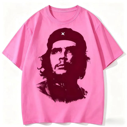 Che Guevara S New American Retro Casual Loose Men S Pure Cotton T-shirt for Motorcycles Is A Trendy Cultural Symbol