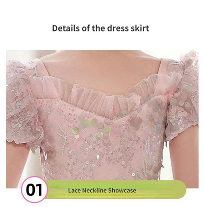 Vestidos de noite infantis bordados de renda, longos vestidos de princesa, vestidos formais elegantes para meninas, vestidos de formatura 3-15 anos, roupas para festa de aniversário