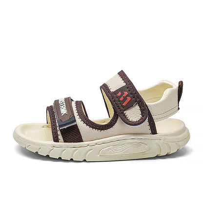 Kids'Casual Shoes Sandals EVA Summer Shoes For Boys Hook and Loop Breathable Anti-slip Thick Bottom Khaki Black Shoes Size 26-37