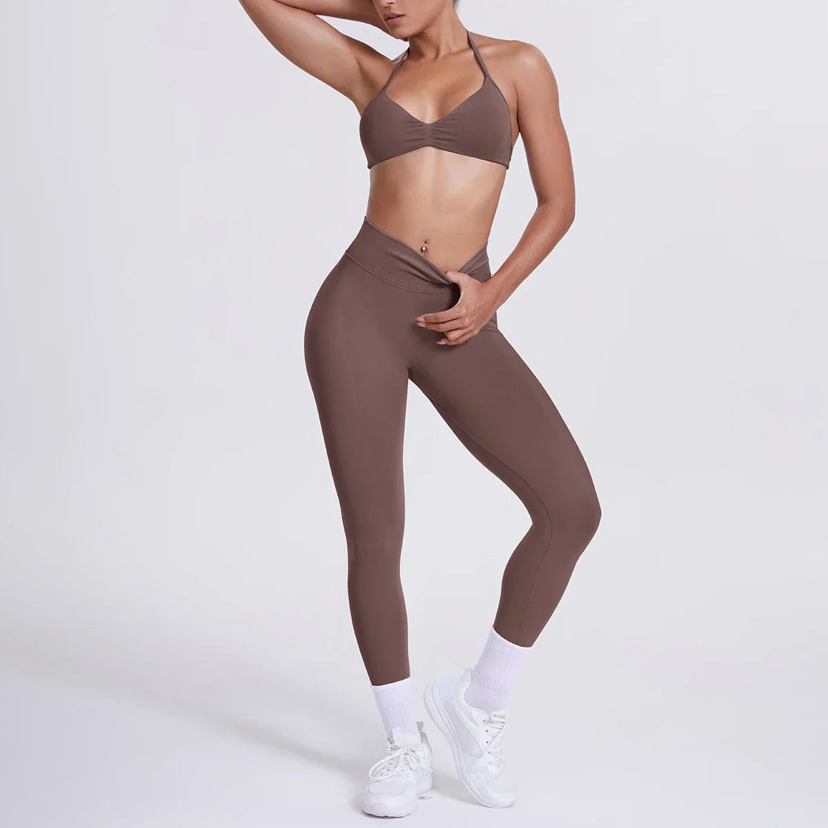 Women 2pcs Patchwork Sport Yoga Suit Training Sleeveless Sport Gym Tops Tummy Control Slimming Booty Leggings Yoga Suit Sports