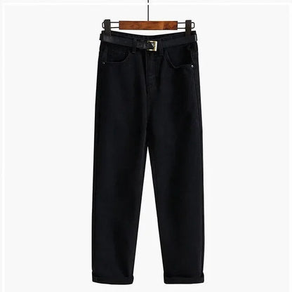 High-Waisted Slimming Harem Jeans Trendy Fashion Denim Pants