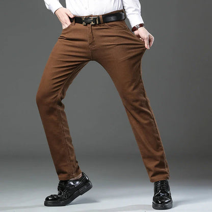 Men's New 92% Cotton Spring Autumn Jeans Stretch Straight Fashion Business Office Trousers Male Casual Plus Size Denim Pants