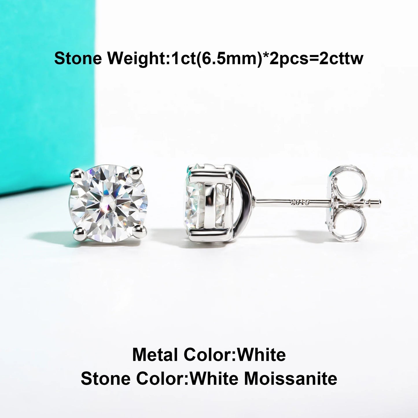 10k Gold 4/3/2/1.6/1/0.6ct Moissanite Stud Earrings For Women Real 10K Gold Post Anti-allergy Men Earrings Jewelry