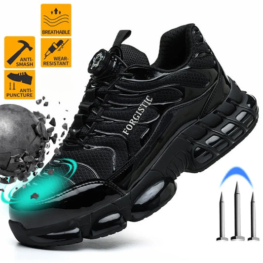 Fashion Safety Protective Shoes Men Safety Shoes Anti-smash Anti-puncture Work Shoes Steel Toe Men Comfortable Work Boots