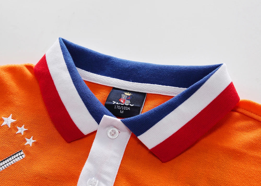 Men's polo shirt Netherlands easter monday king's birthday all saints'day christmas day cotton embroidery stitching color hollan