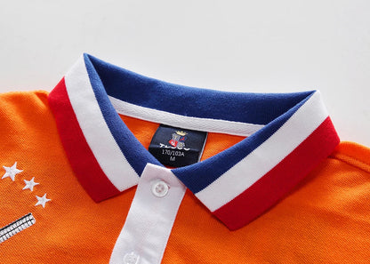 Men's polo shirt Netherlands easter monday king's birthday all saints'day christmas day cotton embroidery stitching color hollan