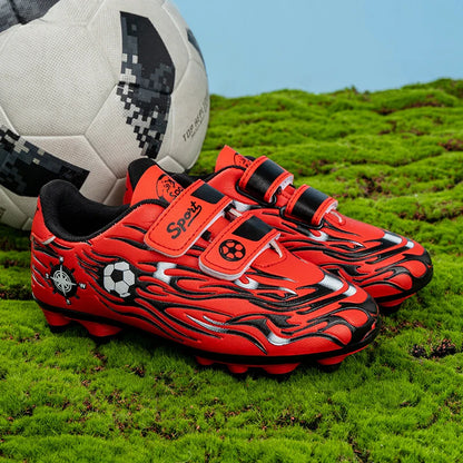 Kids Athletic Soccer Shoes Turf Football Sneakers Outdoor Firm Ground Soccer Shoes Child Anti-slip Football Sports Shoes