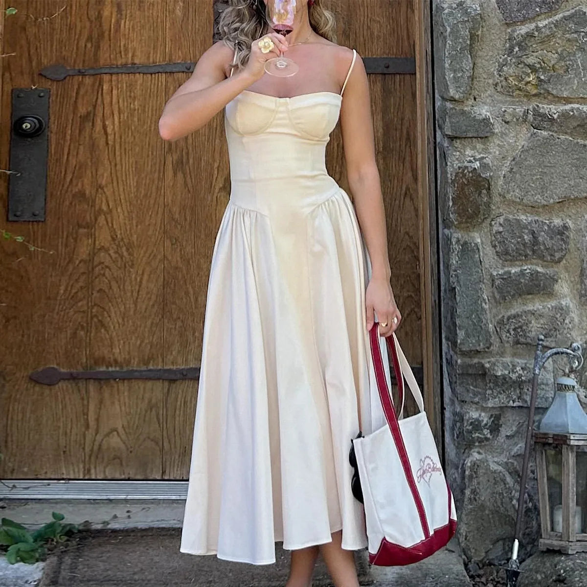 Summer Party Dresses 2025 New Arrivals Fit and Flare Elegant Midi Dress Red Night Date Dress