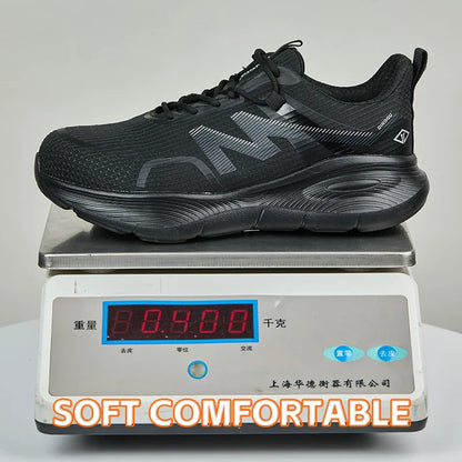 Work Safety Shoes Men Lightweight Indestructible Work Sneakers Security Steel Toe Shoes Safety Protective Boots Black Size 40-46