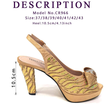 Elegant Fashion Peep Toe High Heels Laser-striped Sequin Rhinestone Women's Party Shoes and Bags 2026 Italian Design