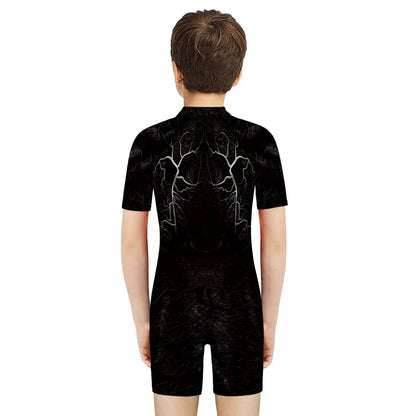Children One Pieces Swimsuit Superhero 3D Print Playsuit Child Short Sleeve Swimwear Beach Bathing Suit Swim Wear For Boys Girls