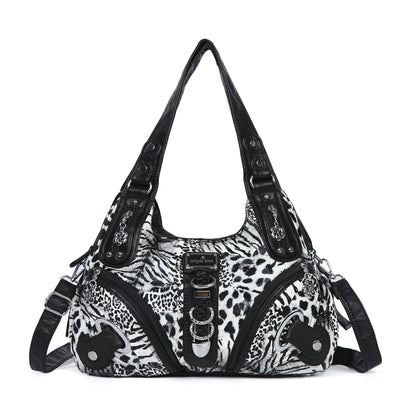 Women Handbags Leopard Bag Top-handle Handbag Fashion Satchel Dumpling Pack Shoulder Bag Tote Bag Hobos Large Purse