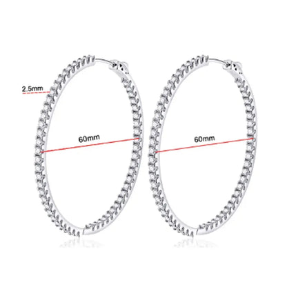 Moissanite Loop Earrings for Women 925 Sterling Sliver 1.2mm D vvs1 Lab Grown Diamond Ear Studs Fine Jewelry Gift