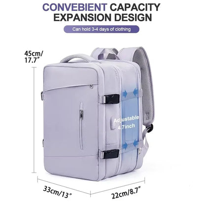 Travel Backpack for Women Expandable Weekender Hiking Laptop Backpack with USB Port Large Waterproof 40L Men's Backpack