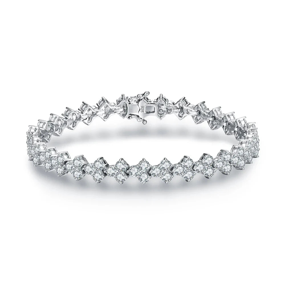 Luxurly Brilliant Cut 3.0mm Moissanite Diamond Bracelet for Women Men Real 925 Sterling Silver Anniversary Wedding Gift