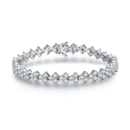 Luxurly Brilliant Cut 3.0mm Moissanite Diamond Bracelet for Women Men Real 925 Sterling Silver Anniversary Wedding Gift