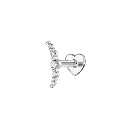 Heart Round Ball Flat Helix Piercing Earring 925 Sterling Silver Ear Studs Geometric Zircon Exquisite Trinket Studs Aretes