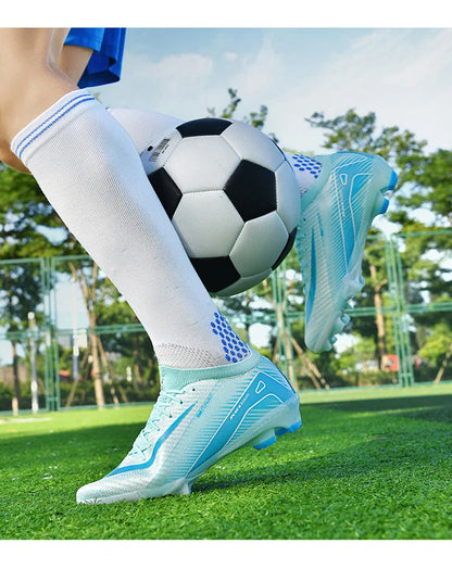 New High-Top Soccer Shoes Professional Training Football Boots TF/FG Non-Slip Soccer Sneakers Outdoor Grass Soccer Shoes