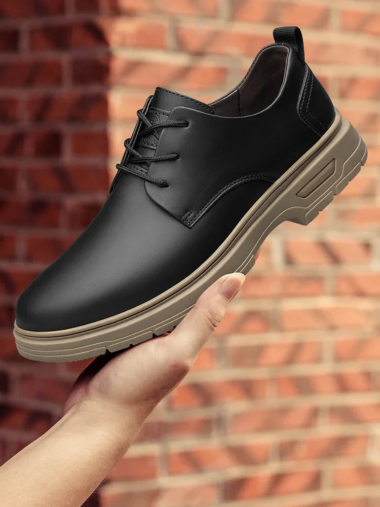 Handmade Men's Business Casual Shoes Comfortable Classic Lace-Up Work Shoes Fashionable Wedding Men's Footwear