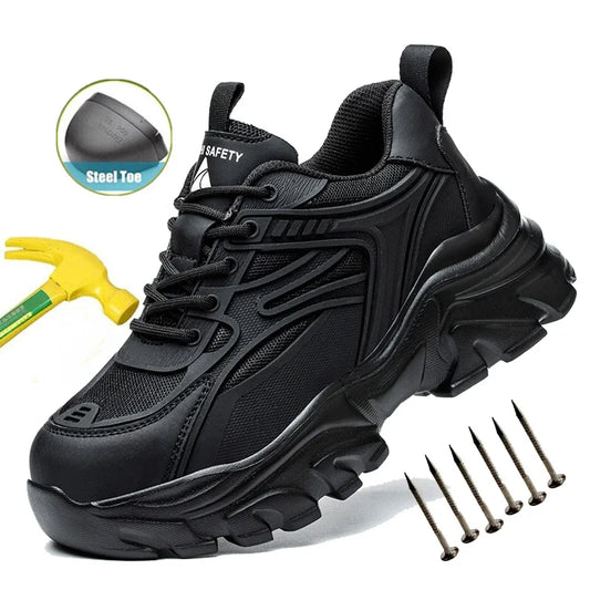Indestructible Safety Shoes Women Work Sneakers Lightweight Security Boots Anti-smash Puncture-Proof Work Boots Steel Toe Shoes