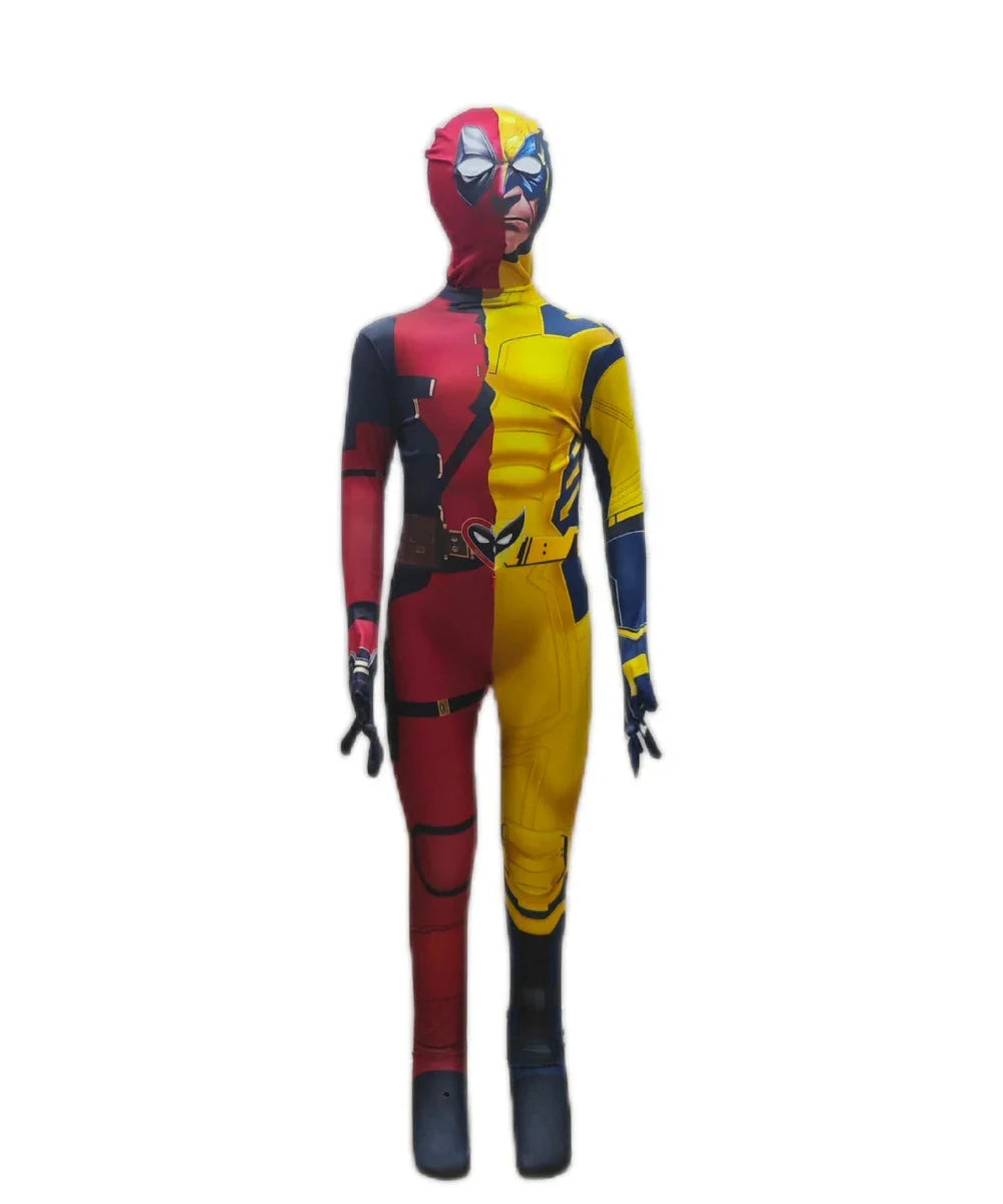 Deadpool Costume Kids Movie Superhero Deadpool Child Costume Adult Deadpool Cosplay Jumpsuit Sword Set Boys Halloween Gifts