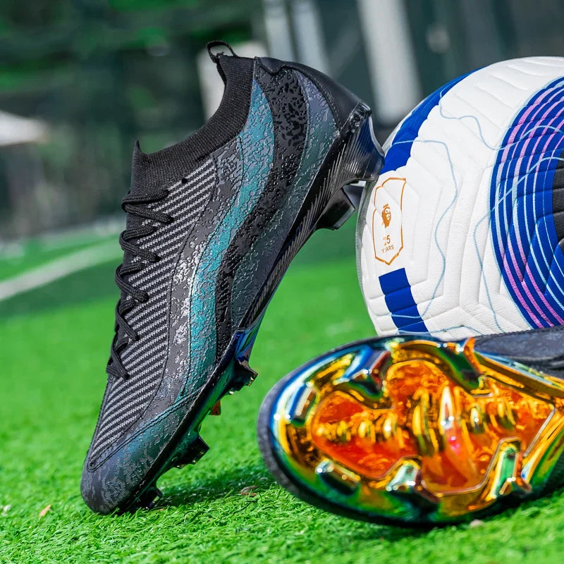 Men's Sports Football Shoes Fg/Ag Long Nail Adult Artificial Grassland Durable Training Specific Shoes High-Tops Non Slip Shoes