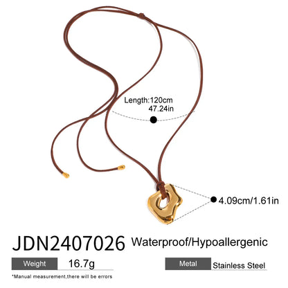 Waterproof Stainless Steel Micro Trend Cord Necklaces Women Statement Metal 18K Gold Plated Trendy 2024 Jewelry collares
