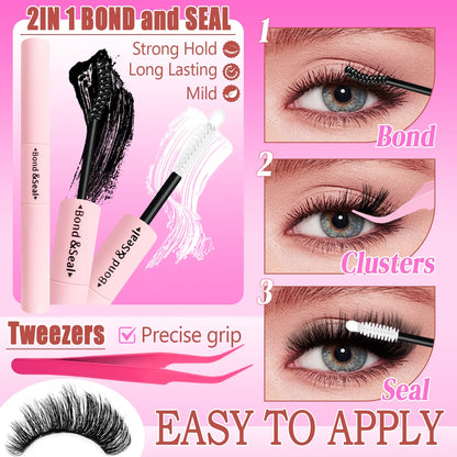 60/402PCS 100D Eyelash Set with Lower Eyelashes Thick & Comfortable for Daily Wear Party Wedding Night Makeup Lash Extensions