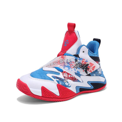 Kids Basketball Shoes Tactical Boots Ankle Support Sneakers Breathable Boys Girls Sports Shoes Shock-absorbing Athletic Shoes