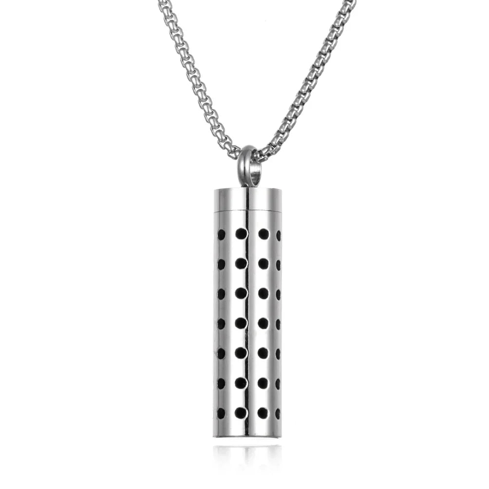 Long Strip Stainless Steel Aromatherapy Necklace Perfume Diffuser Essential Oil Diffuser Pendant Necklace Jewelry Accessories