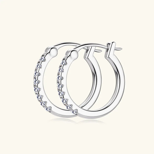 1.8mm D Color Full Moissanite Hoop Earrings for Women Sparkling Wedding Bride Jewelry 100% 925 Sterling Silver Wholesale
