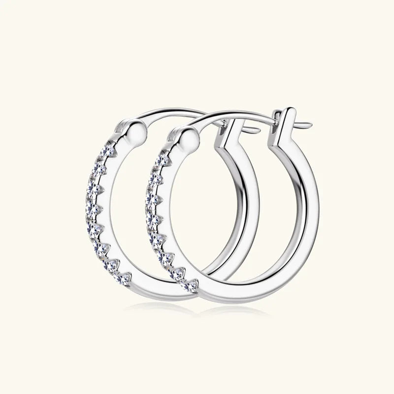 D Color Full Moissanite Hoop Earrings for Women Sparkling Wedding Bride Jewelry 100% 925 Sterling Silver Wholesale