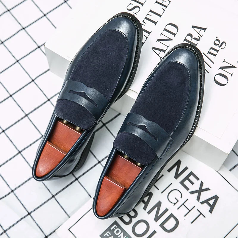 Mens Leather Designer Brand Casual Classic for Men Smile Breathable Office Loafers Formal Business Footwear Dress Shoes Flats 48