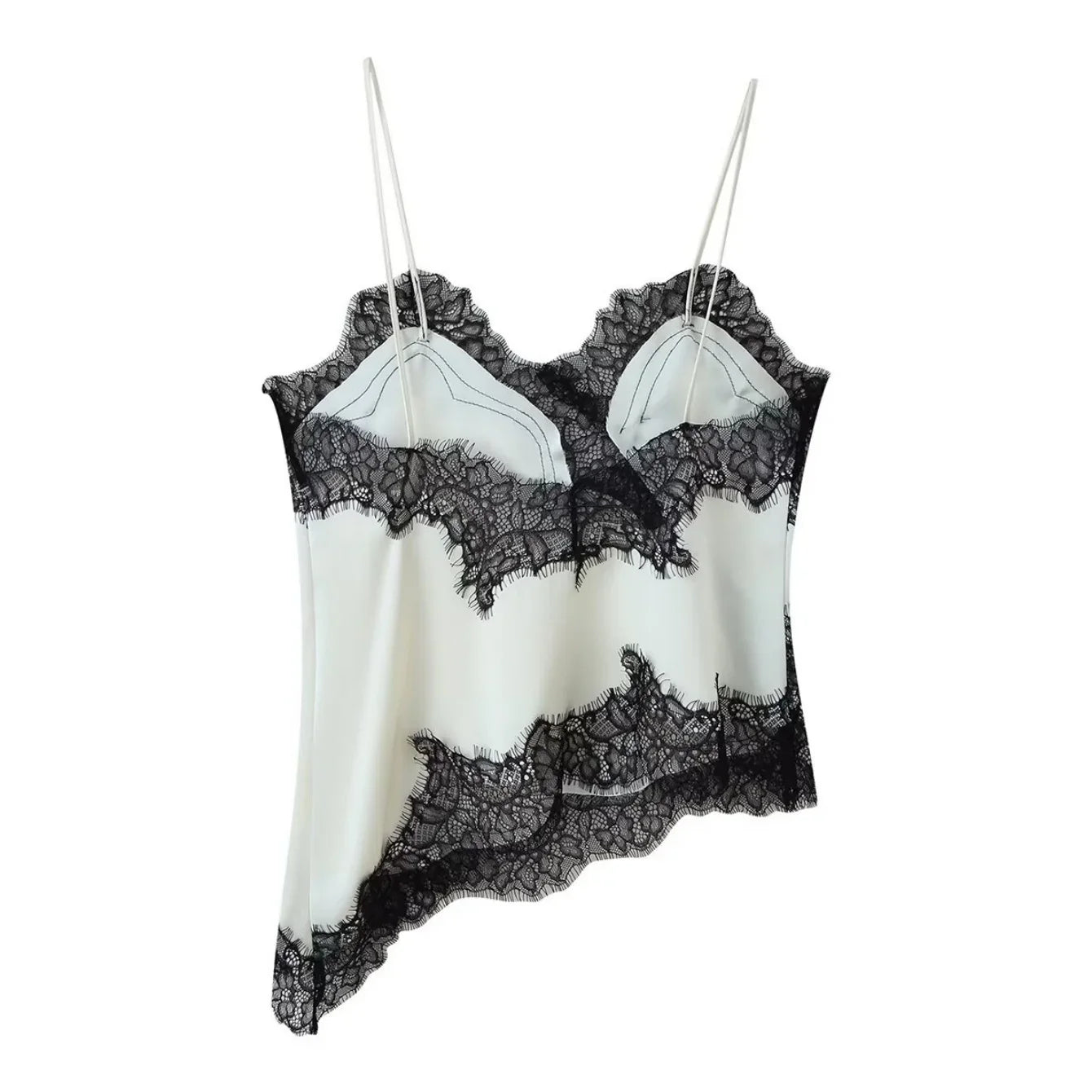 Lace Patchwork Short Camisole Stain Tops For Women Sexy Backless Tops Summer Sleeveless Women Straps Beach Top Female
