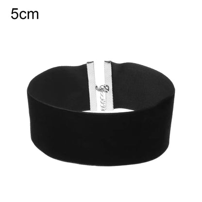 1PC New Fashion Adjustable Black Velvet Choker Wide Band Necklace Ribbon 90s Retro Vintage Gothic Goth Women Necklace