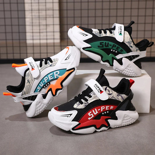 Sport Kids Sneakers Boys Casual Shoes For 5-16Years Old Children Tennis Leather Non Slip Fashion Running Shoes