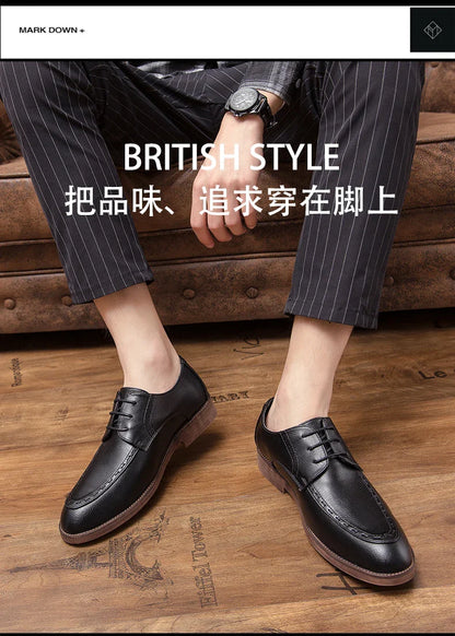 Trend Dress Shoes Man Retro Casual Business Oxfords Leather Shoes Men Formal Social Brogues Wedding Party Leather Shoes For Male