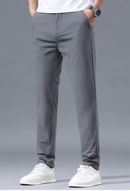 Summer New Stretch Soft Suit Pants Men Thin Fashion Business Elastic Waist Korean Slim Brand Clothes Casual Formal Trousers Male