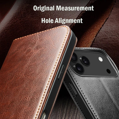 Case for iPhone 17 Pro Max Luxury Ultra Slim Handmade Genuine Leather Wallet Card Slot Flip Cover for iPhone 17 Pro/Air