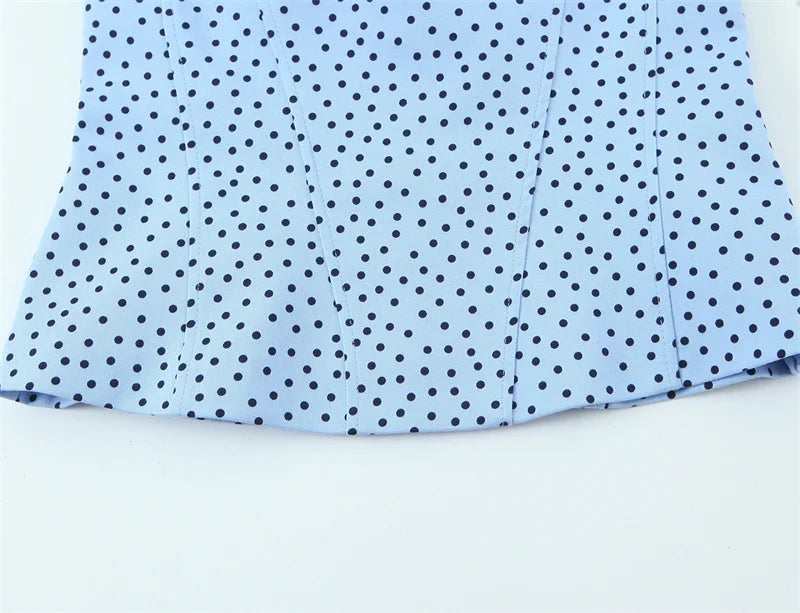 Women's Top 2026 Summer New Style Solid Color Polka Dot Decor Halter Neck Sexy Top Vacation Style Fashionable and Unique