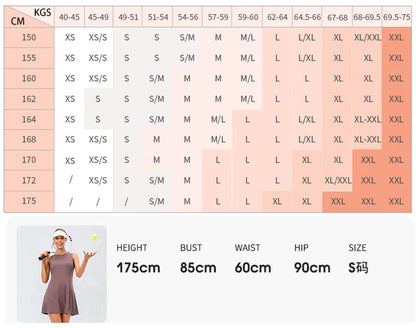 Tennis Dress Women With Separate Shorts Sleeveless Golf Sport Skirts Set with Pockets Training Running Fitness Female Badminton