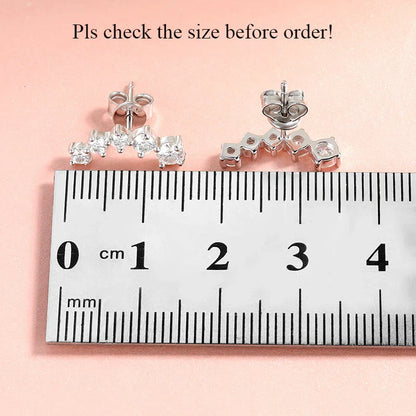 1.16cttw Gradient Gem Full Moissanite Stud Earrings for Women Sparkling Party Jewelry Earrings 925 Sterling Silver 100%