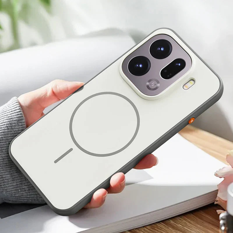 For OPPO Find X9 X9 Pro Case Magnetic Double Color Matte PC +TPU Skin Feel Back Cover with Metal Button for Find X 9
